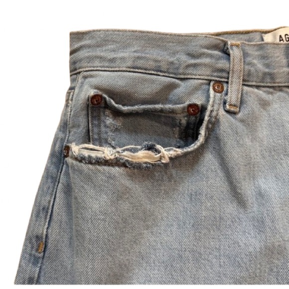 Agolde 90'S PINCH WAIST HIGH RISE STRAIGHT size 29 light wash button front - Picture 7 of 14